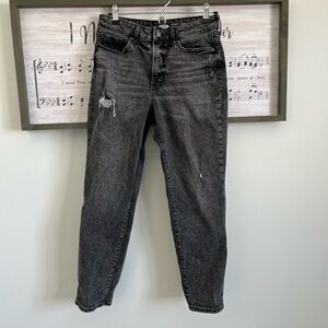 Old Navy Black Distressed Ankle Jeans
